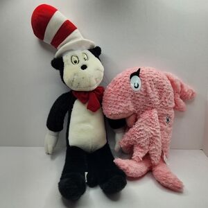Dr. Seuss Cat in the Hat & pink Fish Plush toys